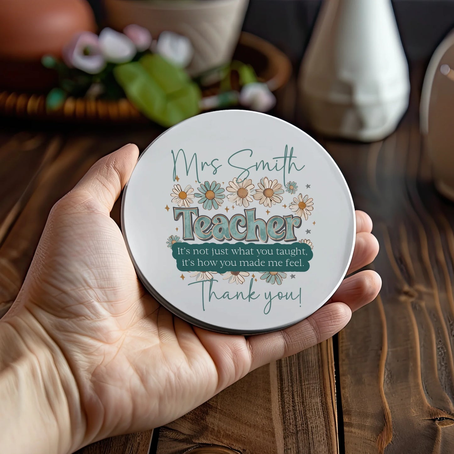 Pastel daisy coaster thank you gift for teacher