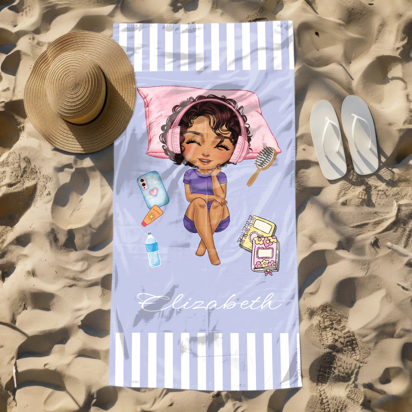 Personalised quick dry towel with name