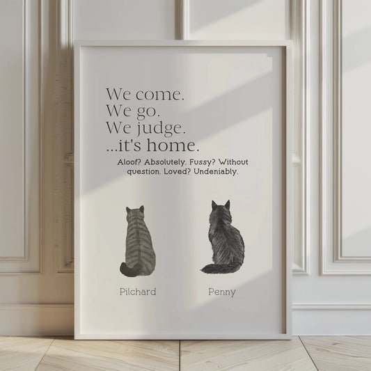 personalised cat print with custom names