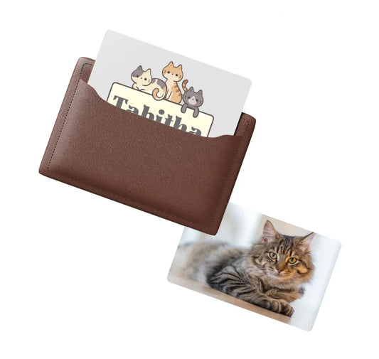 Aluminium cat keepsake card with photo