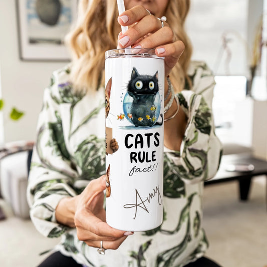 i hate people funny cat tumbler