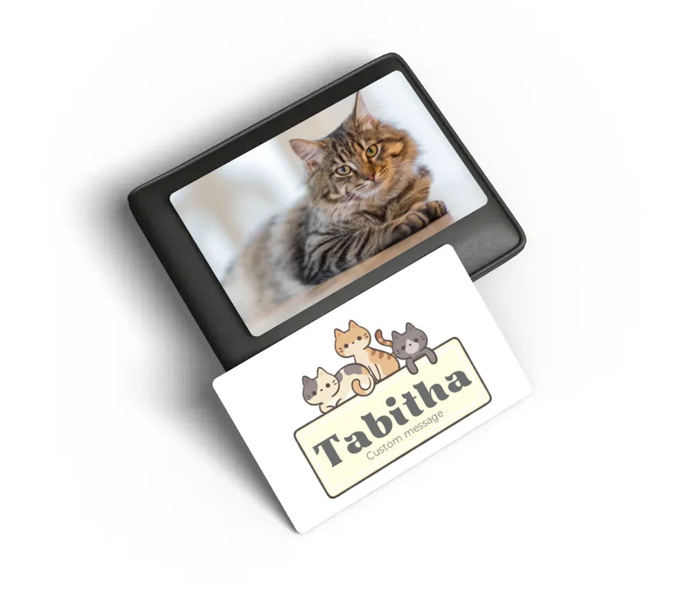 Custom cat photo card in wallet size
