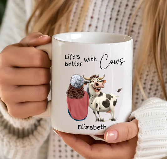 Cute cow-themed coffee mug