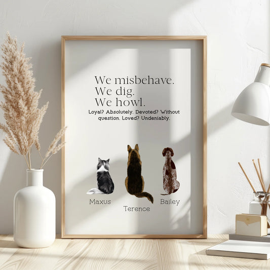 personalised funny dog print