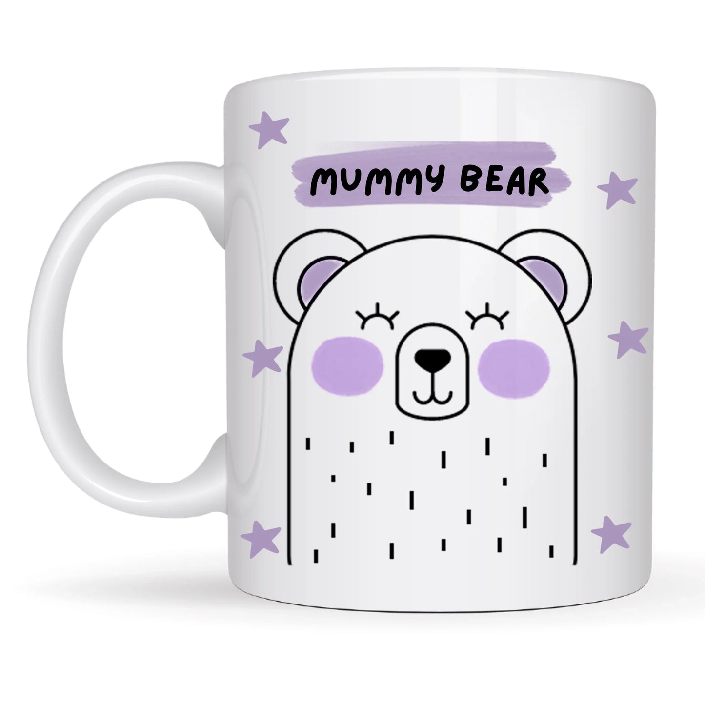 Mummy Bear mug with hand-drawn bear