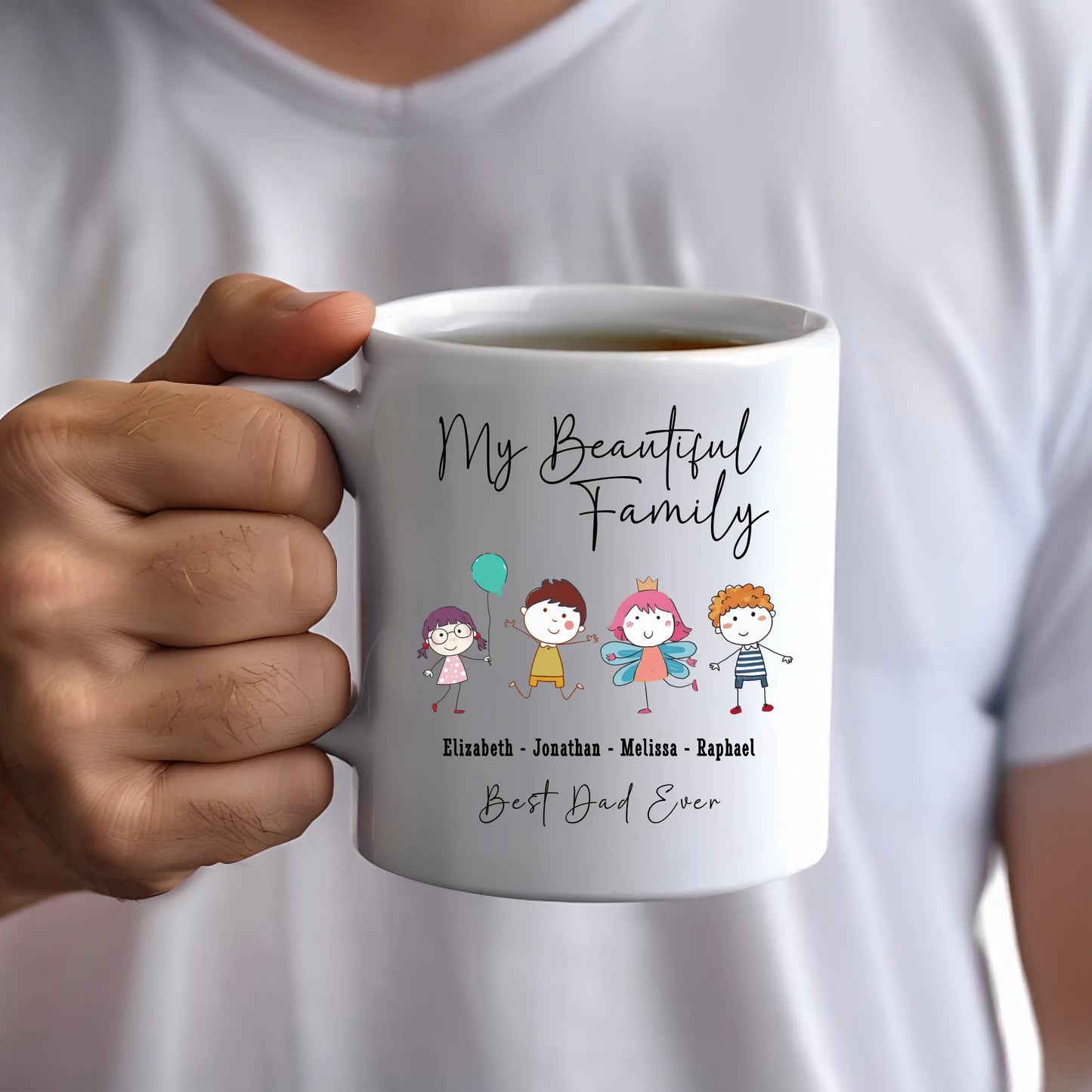 Cute character mug with names