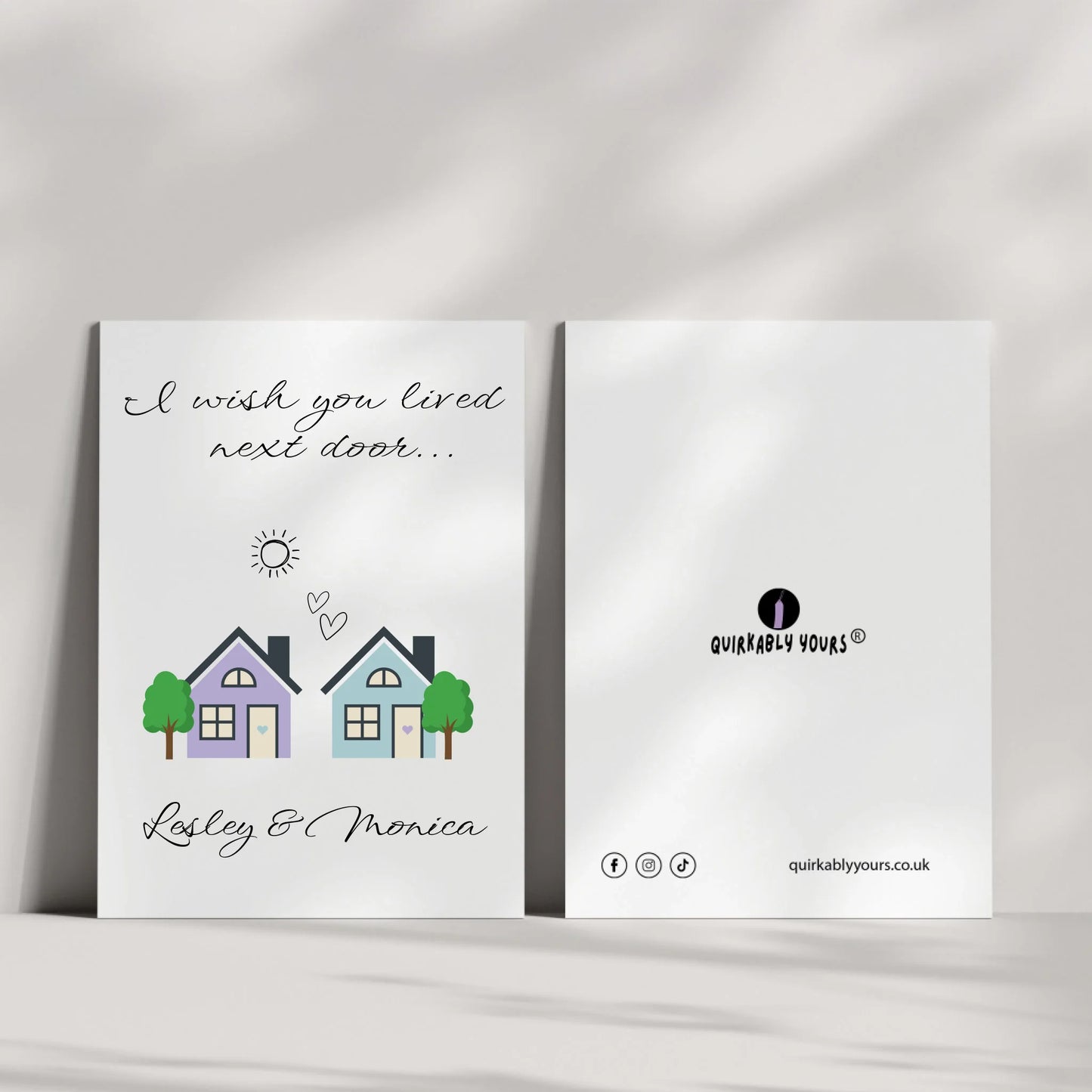 I miss you card with optional custom text