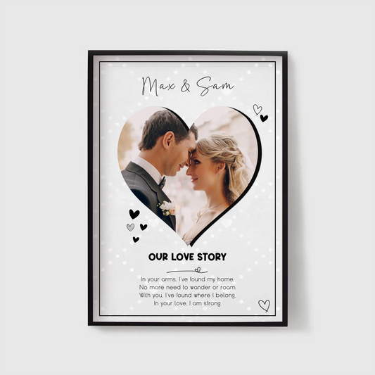 Personalised Heart Photo Print with Verse and Names