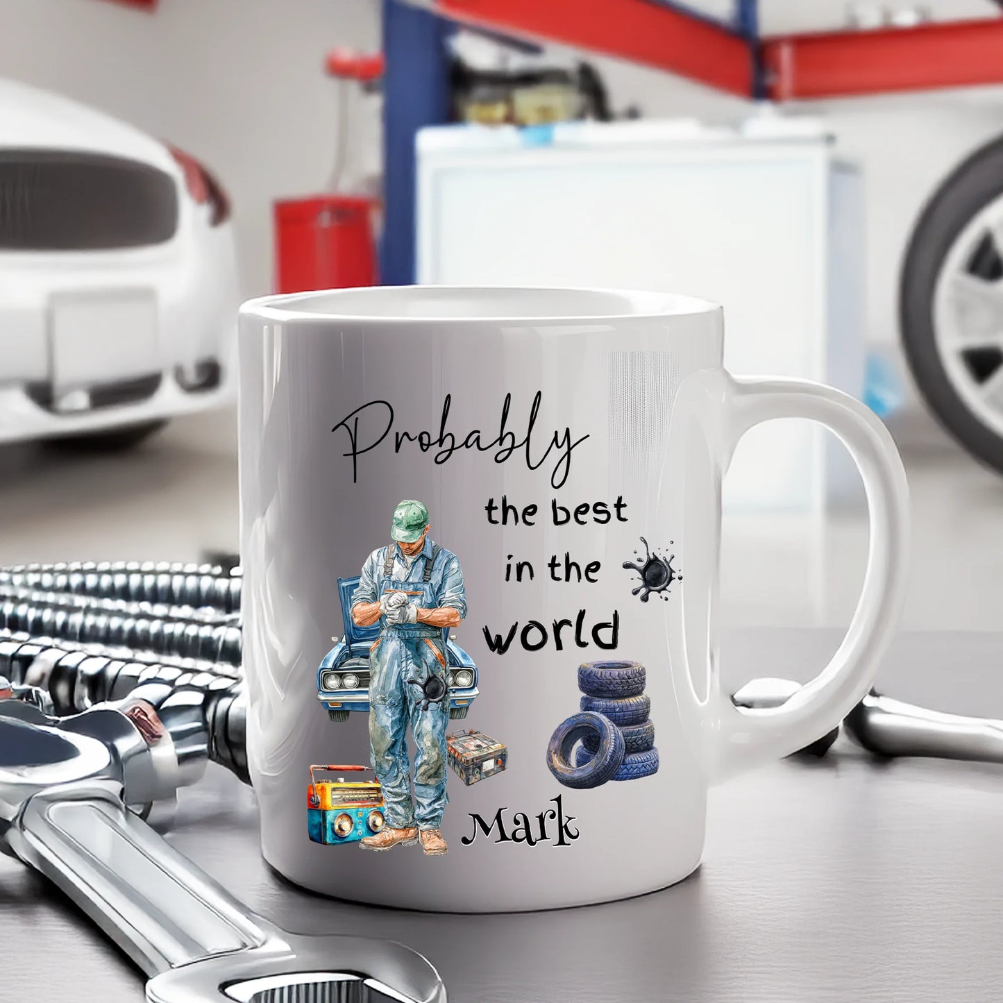 Personalised mechanic mug – gift for a mechanic
