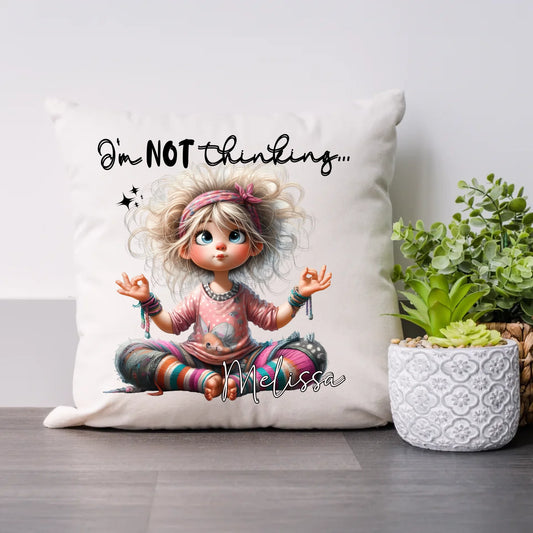 Personalised mindfulness cushion with quote