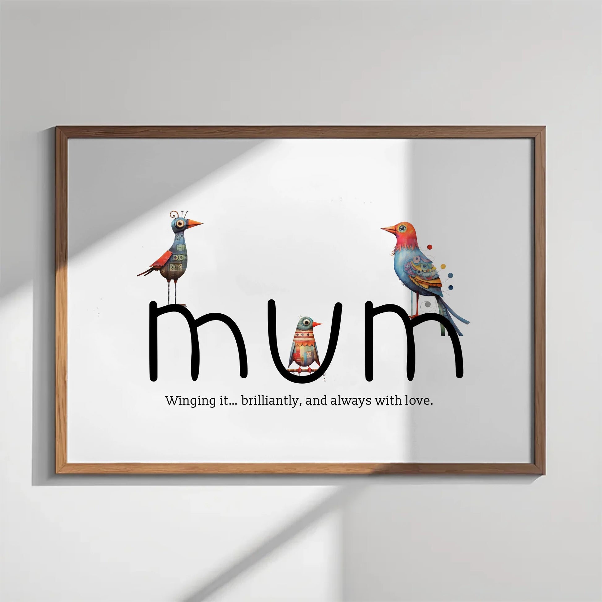 Quirky bird artwork gift