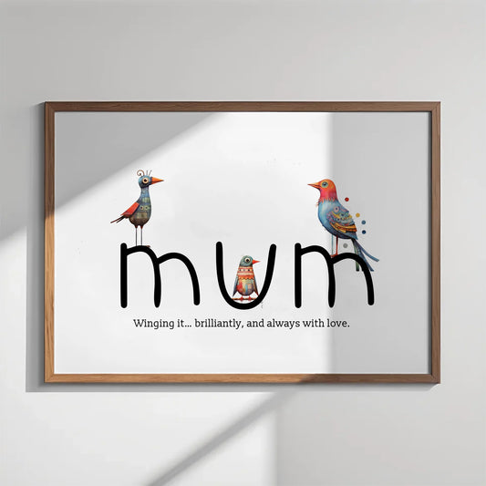Quirky bird artwork gift