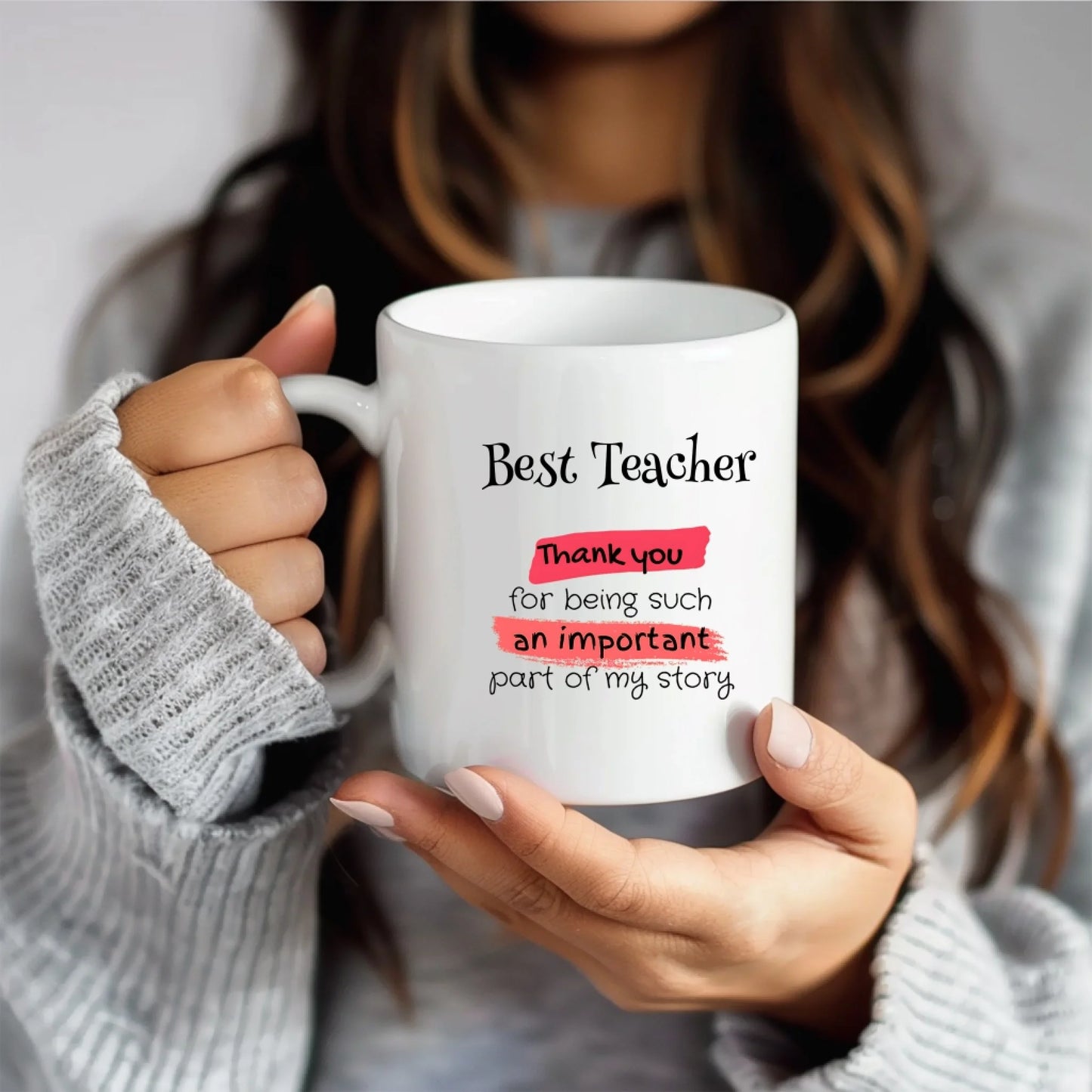 Teacher appreciation mug with personalised message