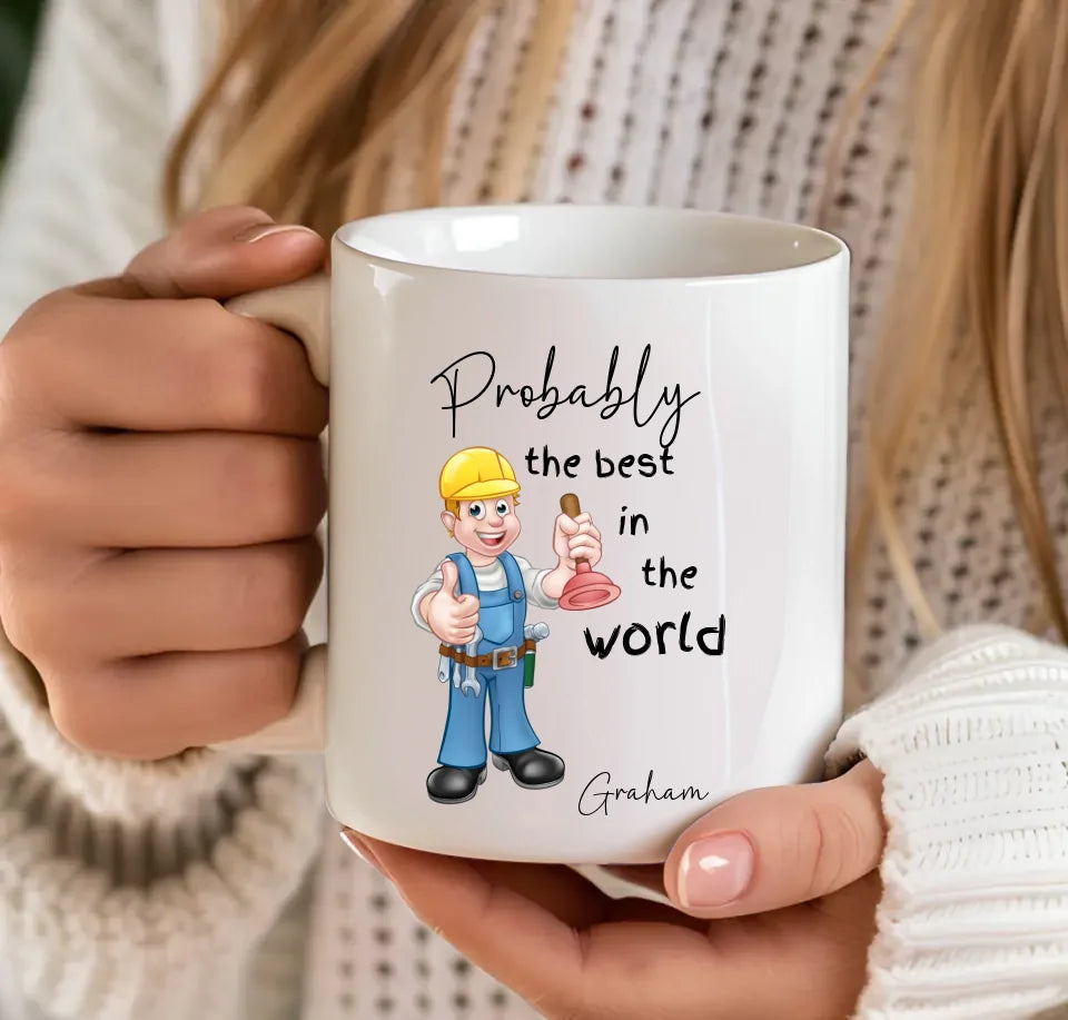 Customisable mug for plumbers