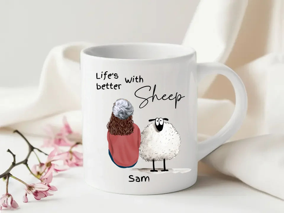 Custom sheep design mug