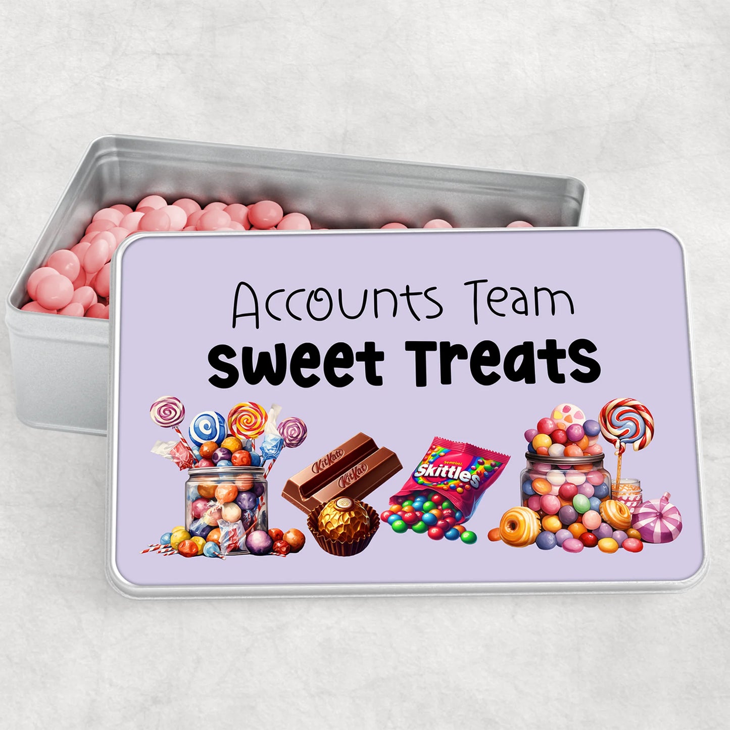 Personalised sweet treats tin with custom name