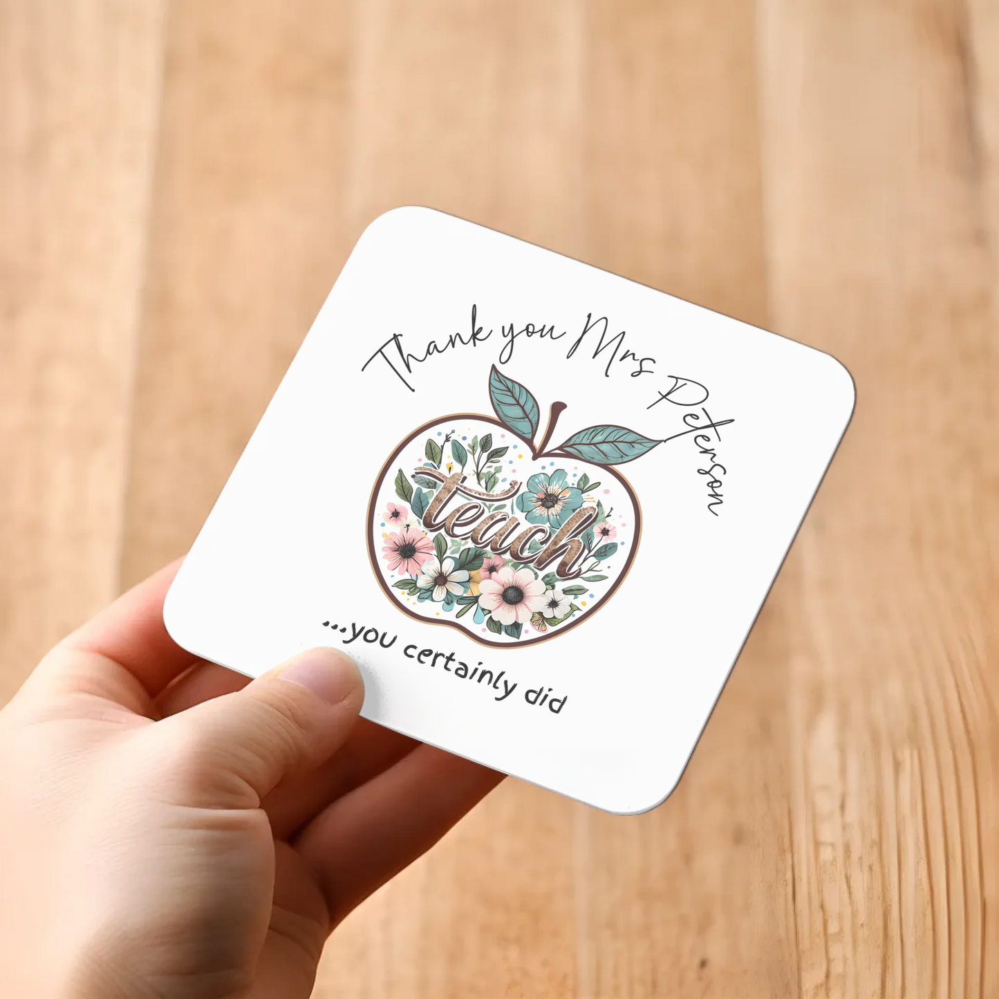 Custom name teacher coaster