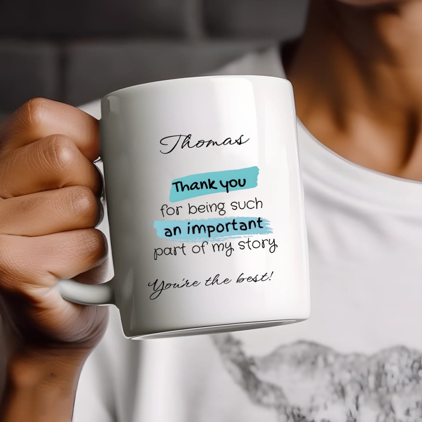 Personalised teacher gift mug with floral design