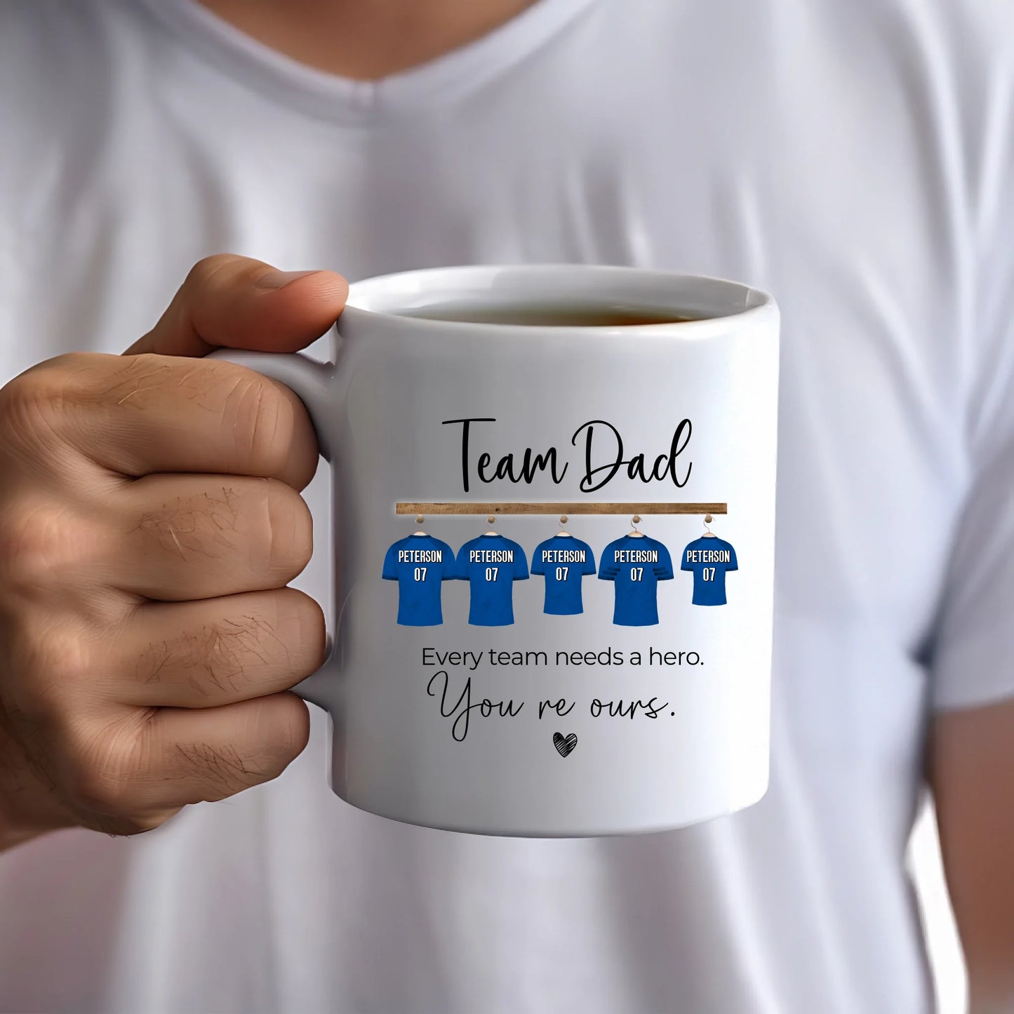 Football shirt mug gift for birthdays or Father’s Day