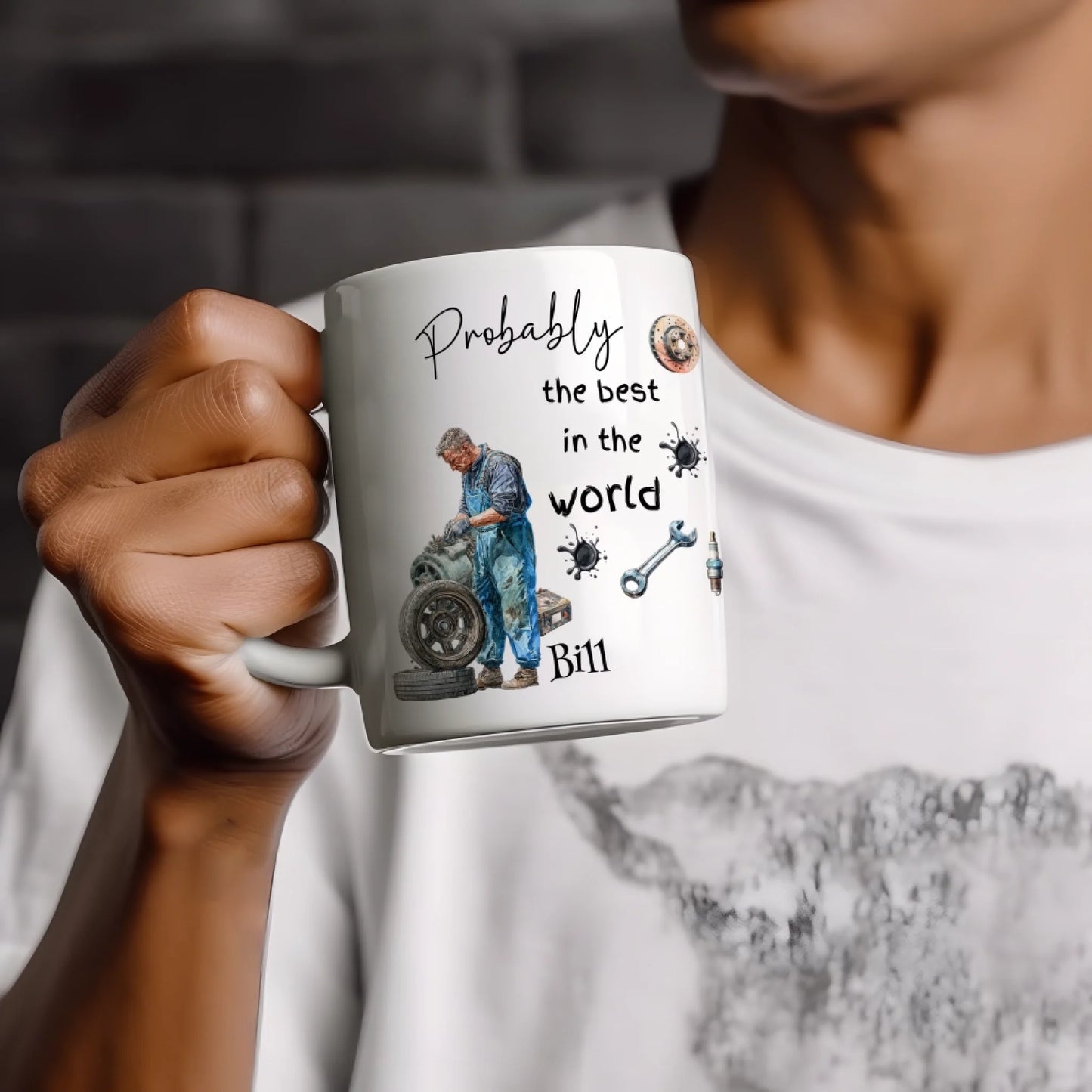 Custom car mechanic mug – birthday gift for a mechanic