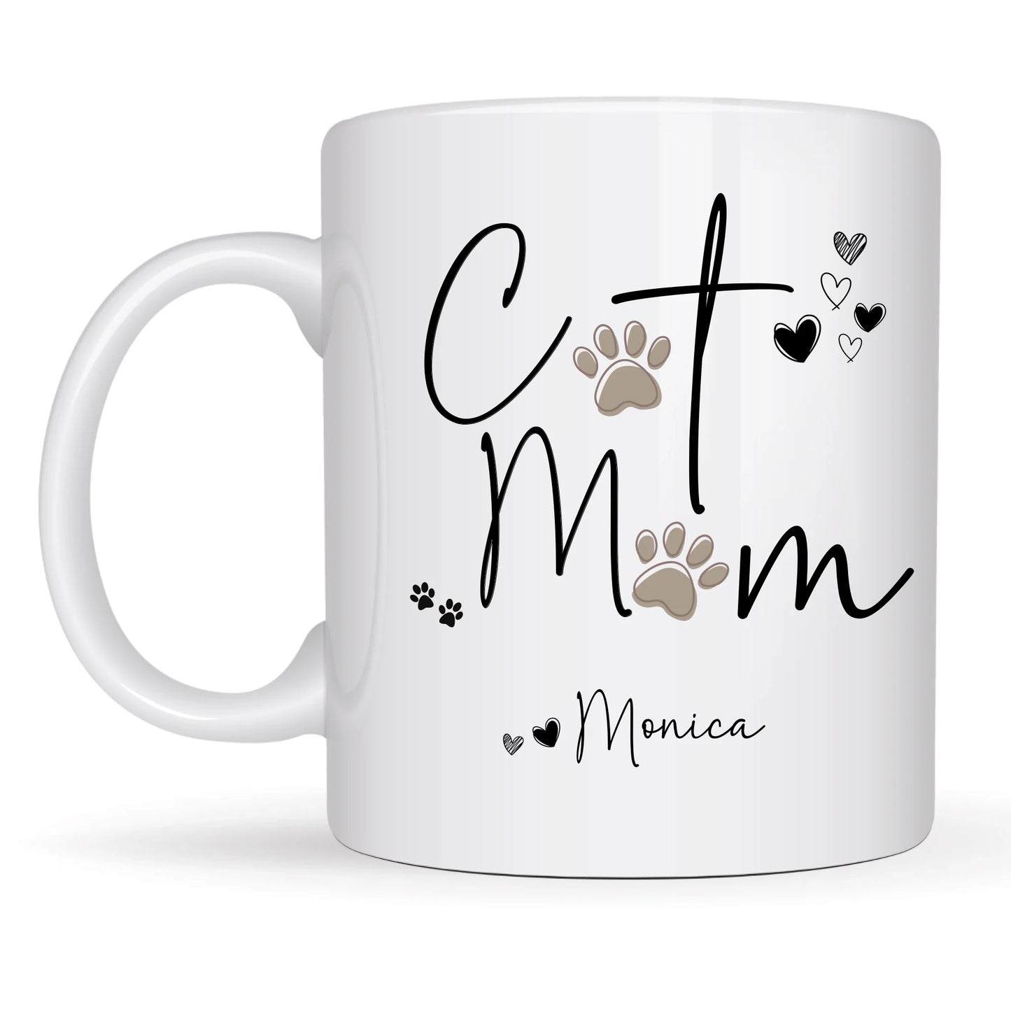 Minimalist personalised cat mug