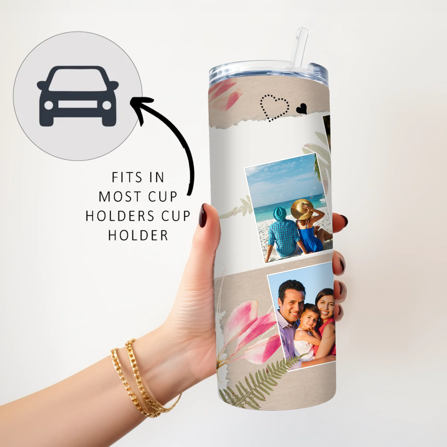 Photo collage personalised tumbler for Mother's Day gift