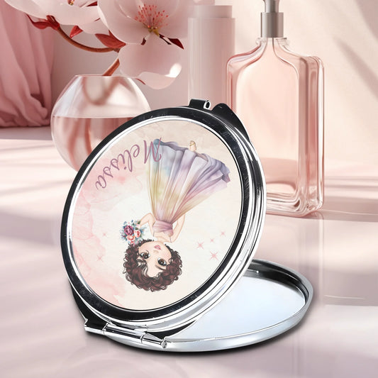 Pretty lady compact mirror gift for her