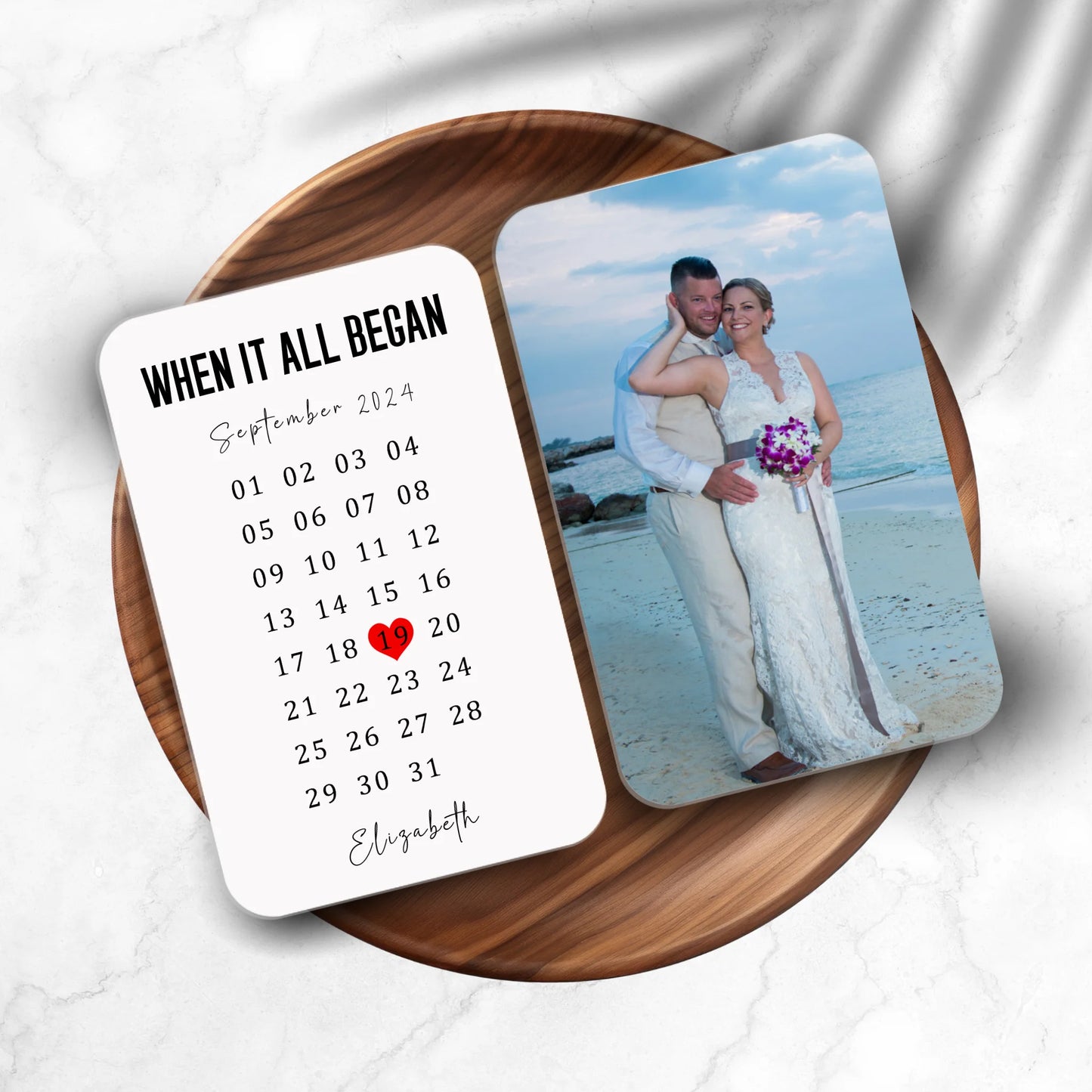 Wedding gift personalised wallet card