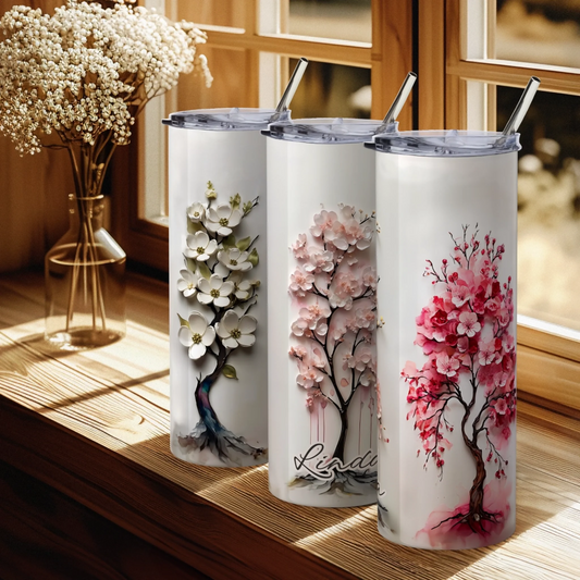 Elegant floral travel cup gift for her