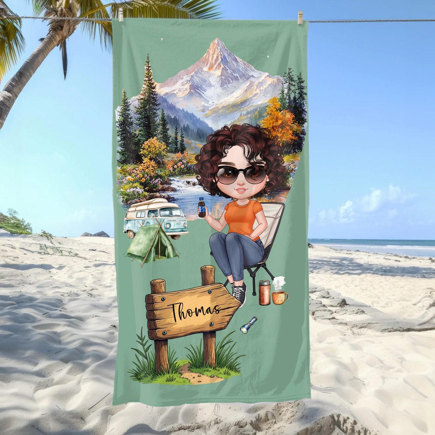 Unique camping towel for travel