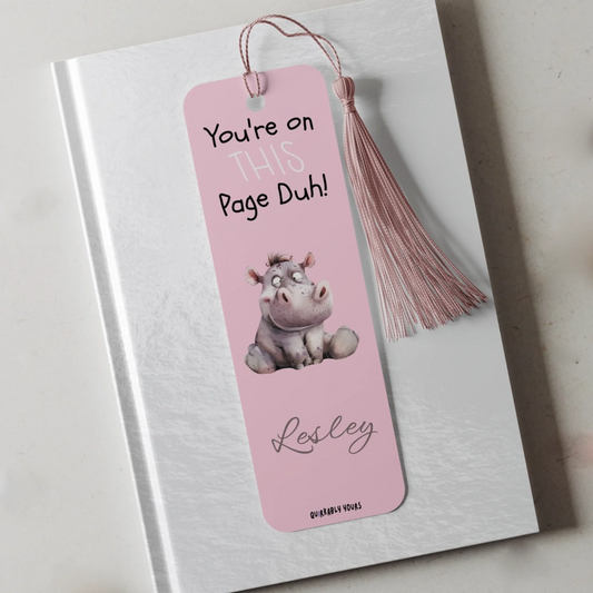 Quirky aluminium bookmark with 31 animal designs and vibrant background options