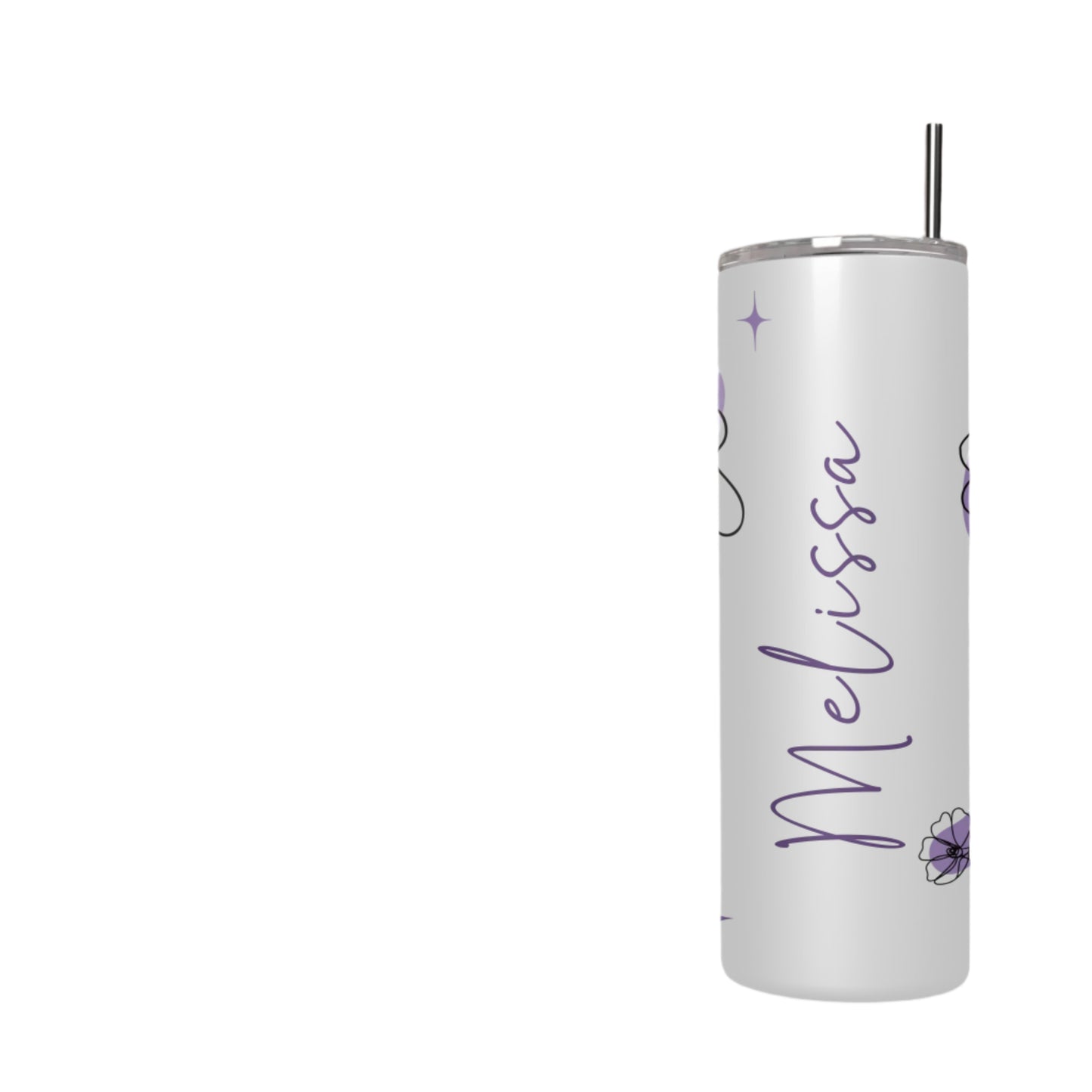 creative floral-inspired tumbler with custom name