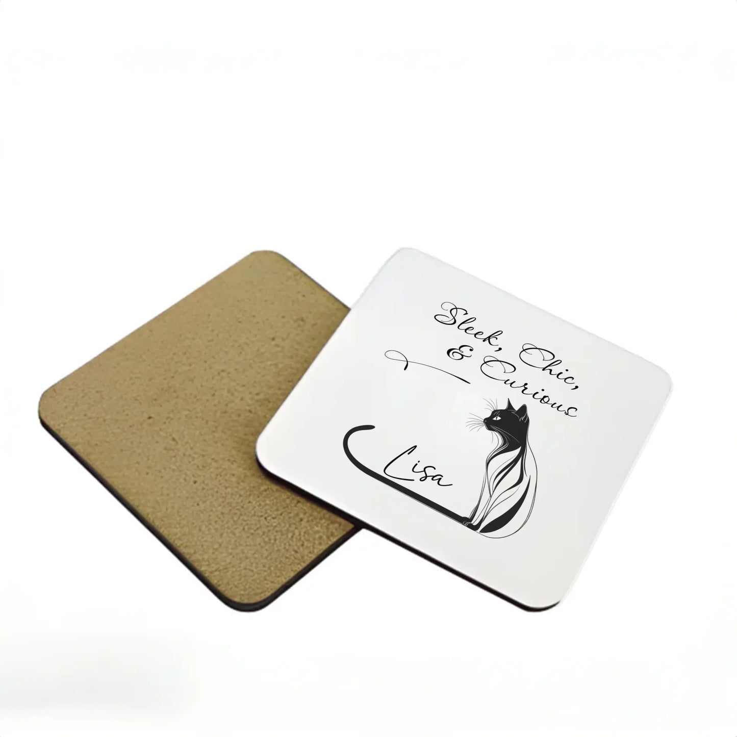 Custom name coaster for cat lovers
