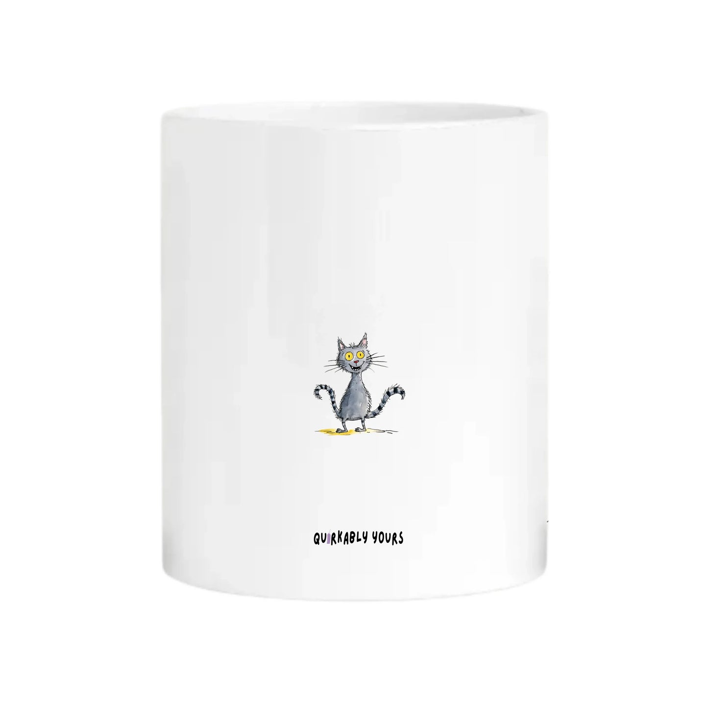 Personalised cat mug with custom name and cartoon cat