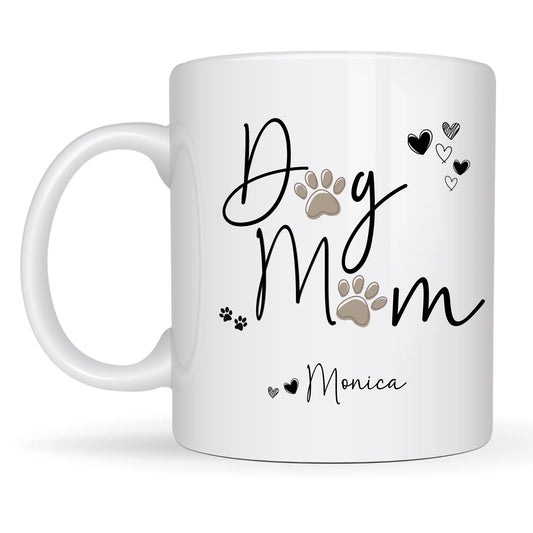 dog mum gift mug with hearts