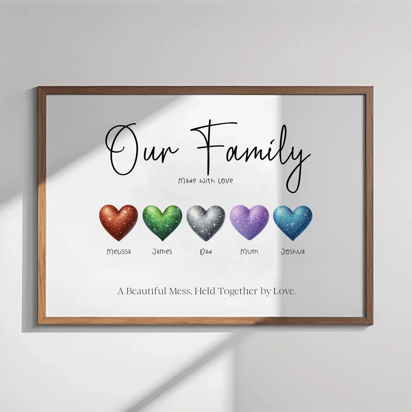 Personalised pet and family print for home decor