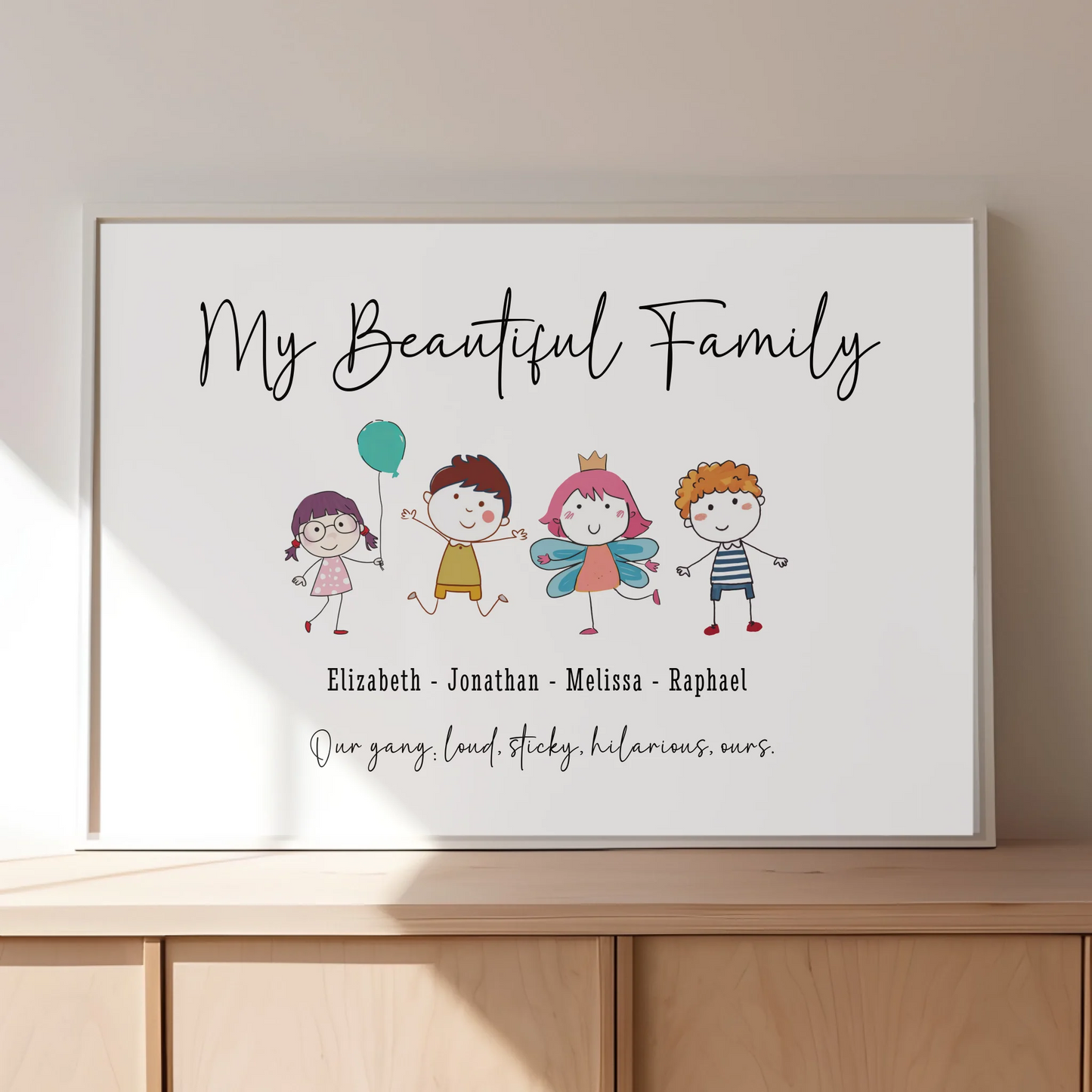 Quirky kids illustration print