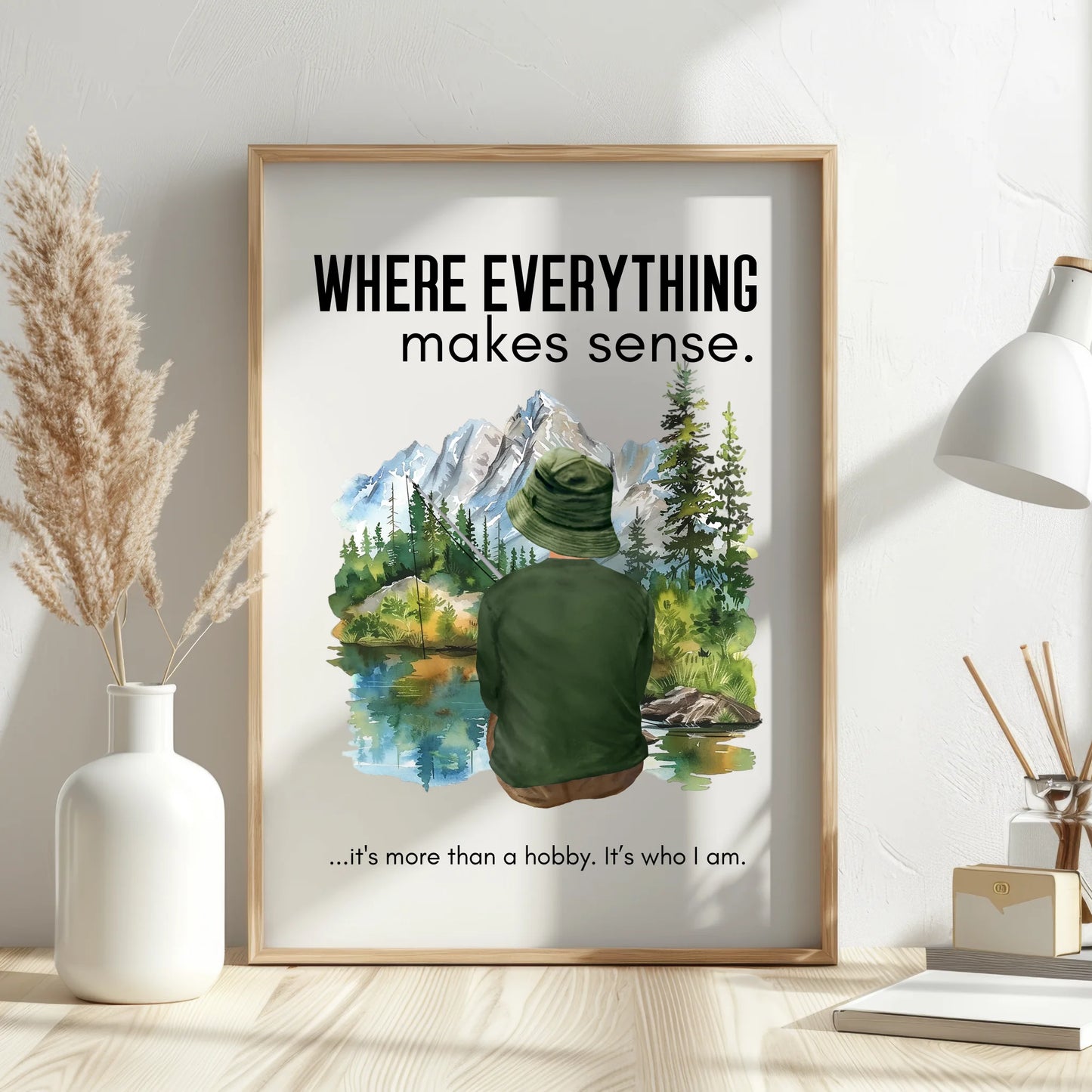 quirky fishing wall art for dad or grandad