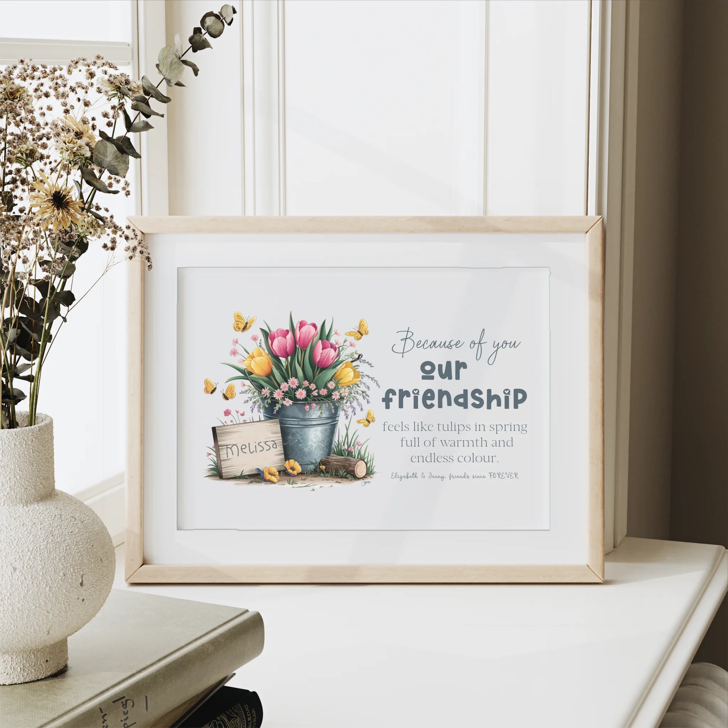 Personalised thank you floral print