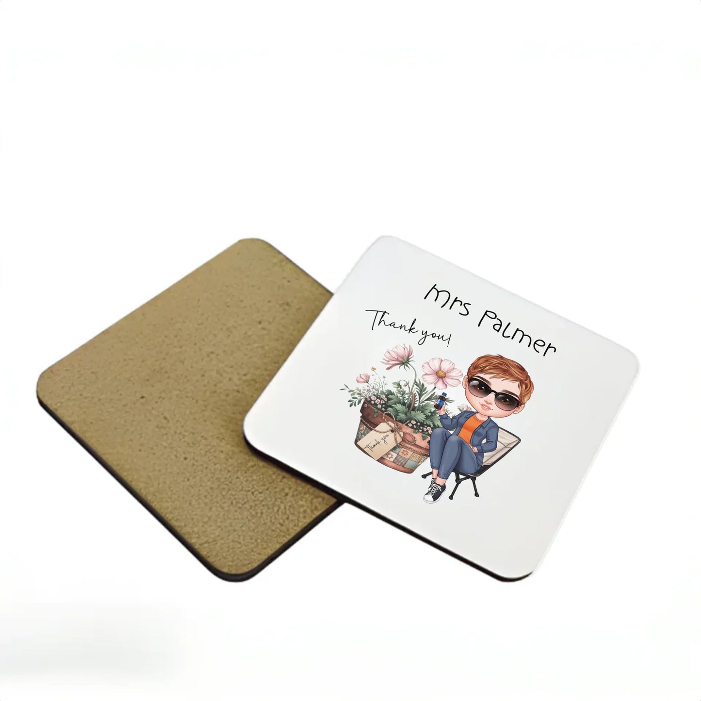 Personalised thank you coaster with name