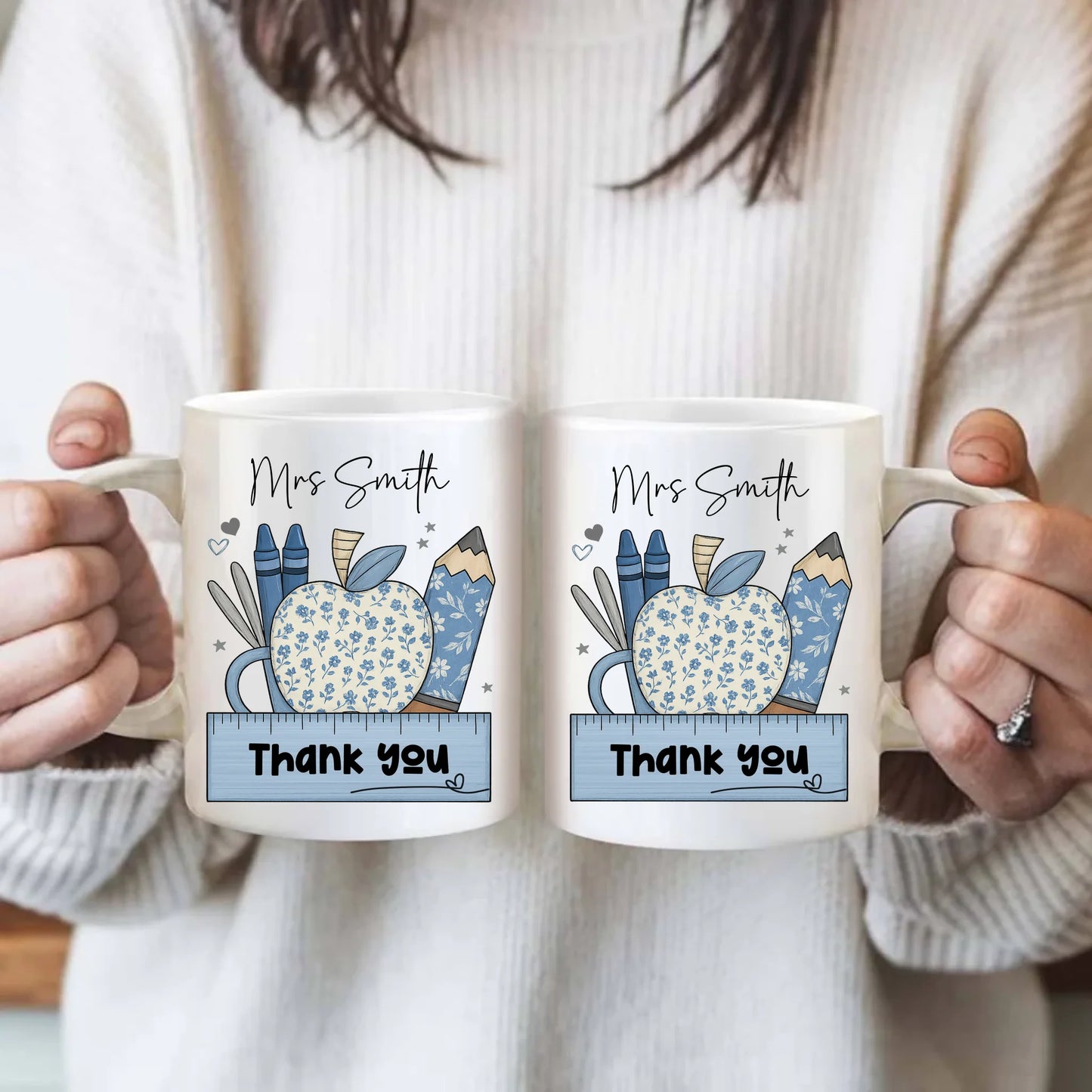 quirky ruler print mug