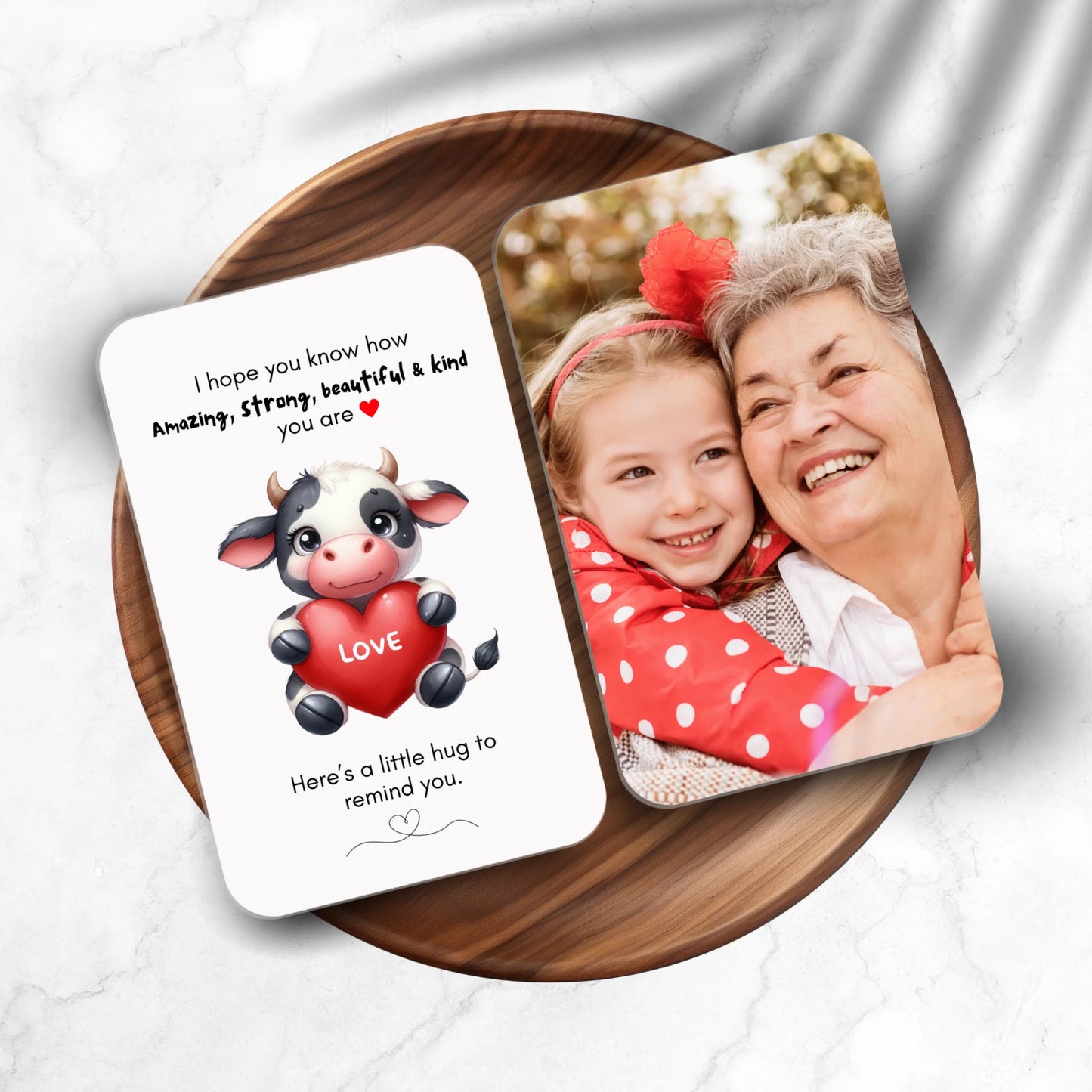 Personalised wallet-sized message card UK gift
