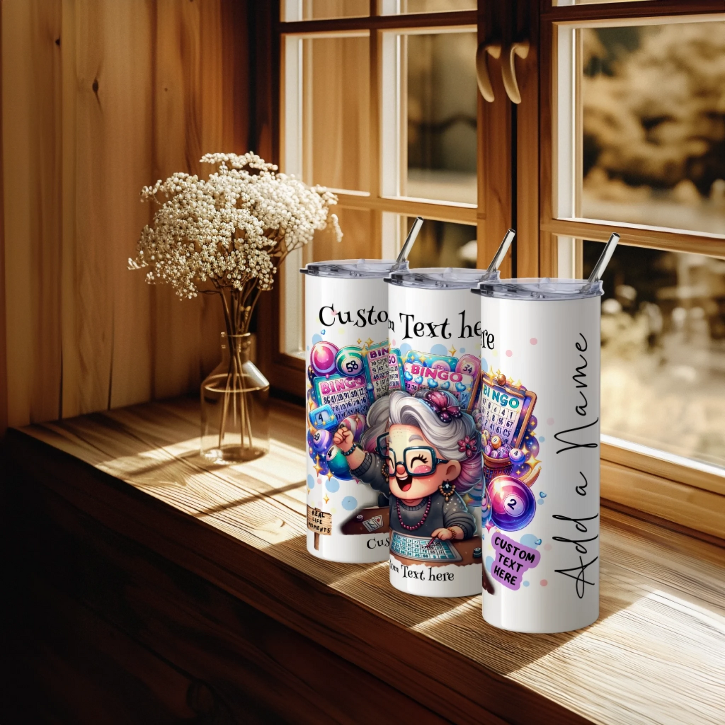 bingo themed travel mug with name