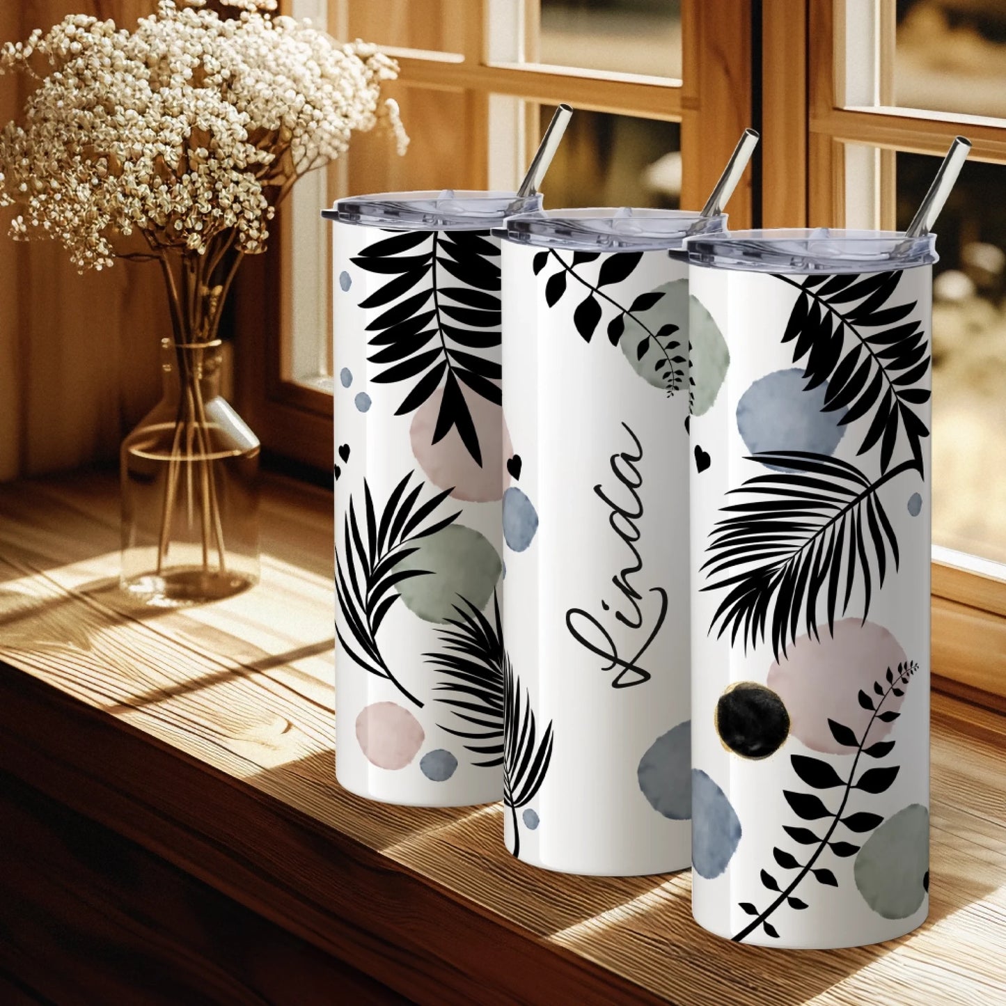 custom name boho design reusable cup