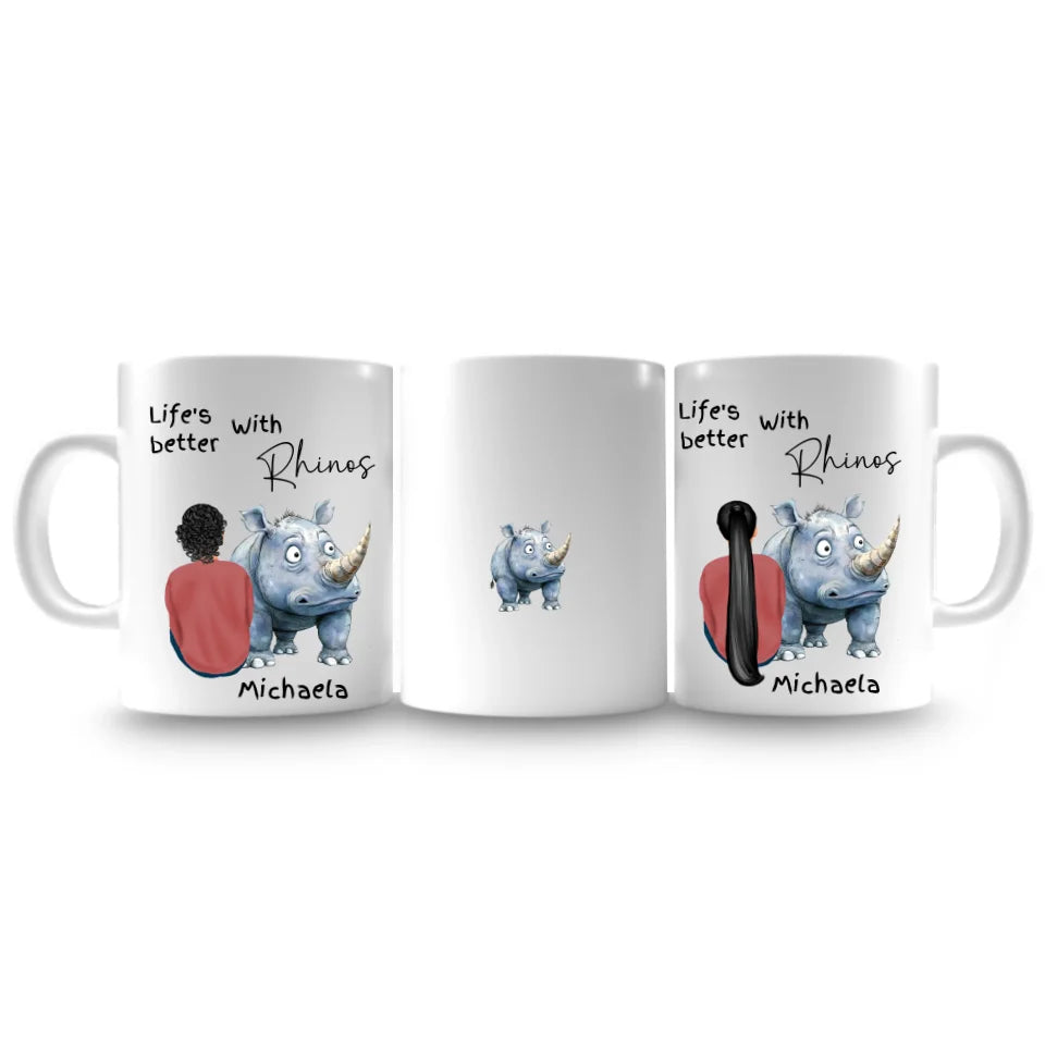 Quirky rhino mug