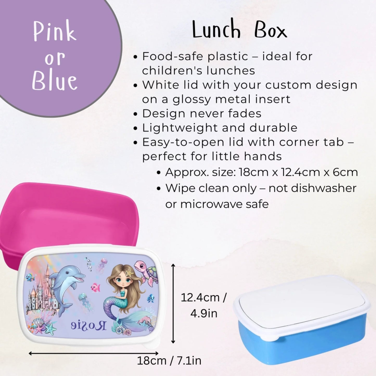 Product info kids lunch box with name
