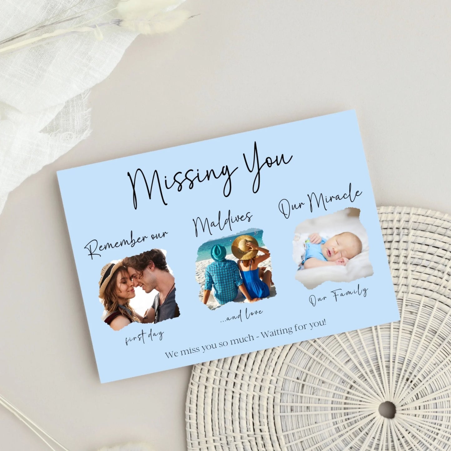 Moments in Time card with 3 photos