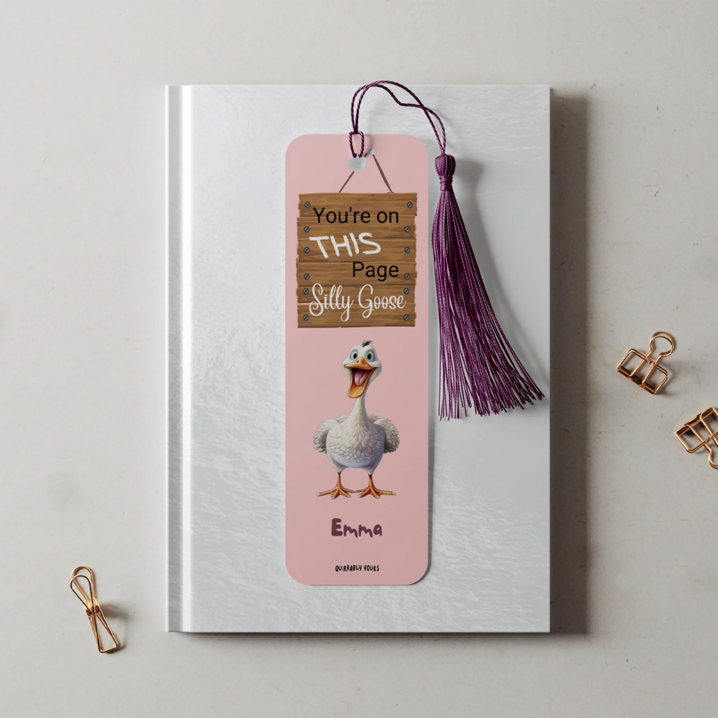 silly goose Bookmark gift idea for readers and bookworms