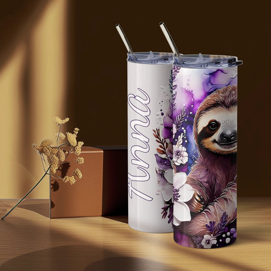 Personalised sloth travel cup