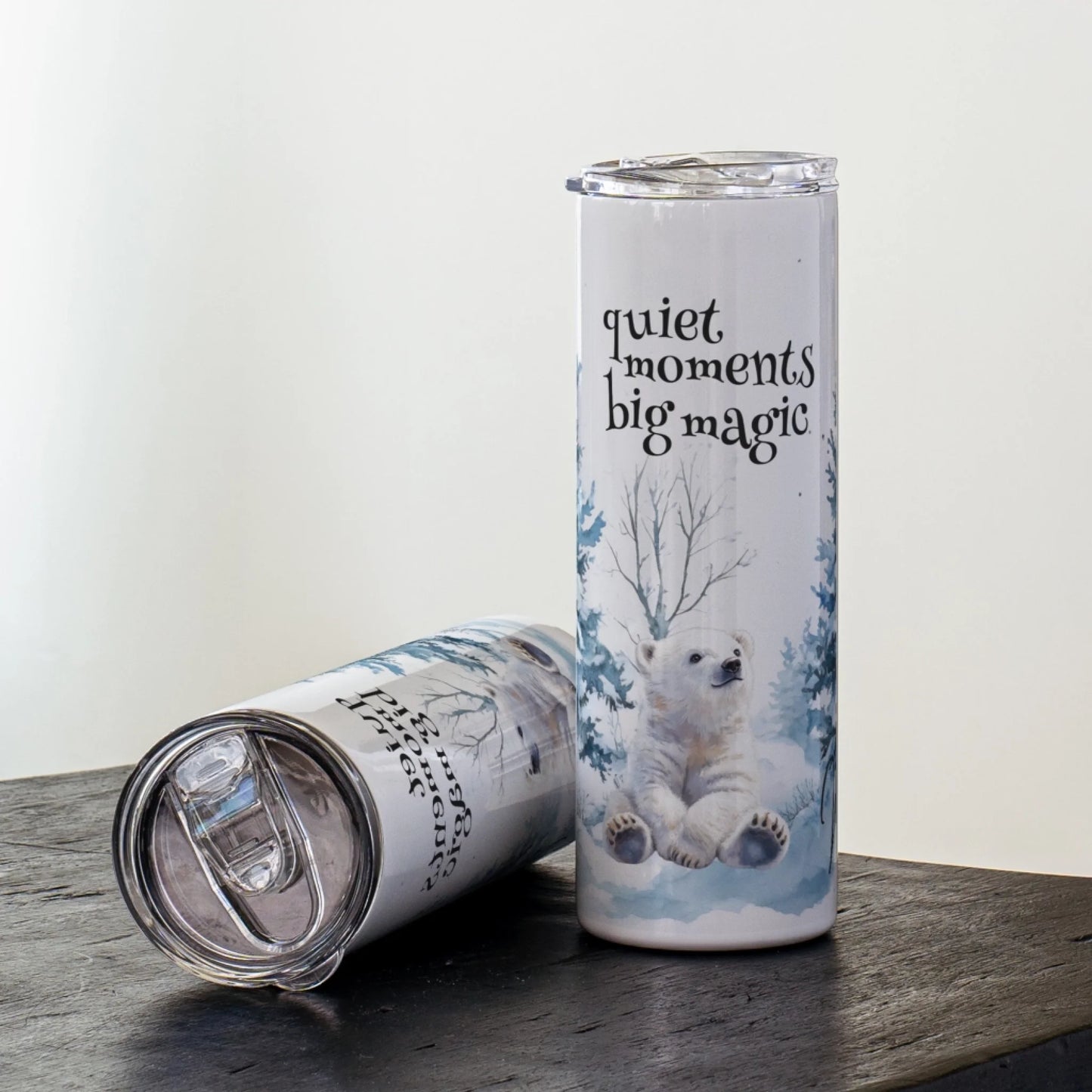 Pola Bear Snowy scene insulated tumbler